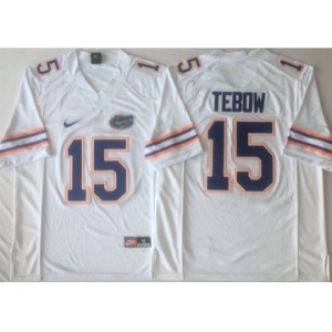Florida Gators #15 Tim Tebow White College Football Jersey