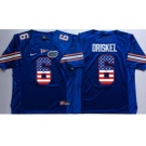 Florida Gators #6 Jeff Driskel Blue USA Flag College Jersey