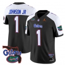 Men's Florida Gators #1 Montrell Johnson Jr. Black Alternate 2024 F.U.S.E. Florida Patch Vapor Limited Stitched Football Jersey