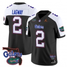 Men's Florida Gators #2 DJ Lagway Black Alternate 2024 F.U.S.E. Florida Patch Vapor Limited Stitched Football Jersey