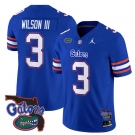 Men's Florida Gators #3 Eugene wilson lll Royal 2024 F.U.S.E. Florida Patch Vapor Limited Stitched Football Jersey