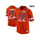 2016 US Flag Fashion Youth Florida Gators E.Smith #22 College Football Jersey - Orange