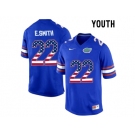 2016 US Flag Fashion Youth Florida Gators E.Smith #22 College Football Jersey - Royal Blue