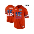 2016 US Flag Fashion Youth Florida Gators Tim Tebow #15 College Football Jersey - Orange