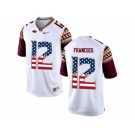 2016 US Flag Fashion-2016 Men's Florida State Seminoles Deondre Francois #12 College Football Jersey - White