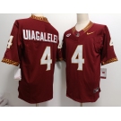 Men's Florida State Seminoles #4 DJ Uiagalelei Red FUSE College Stitched Jersey
