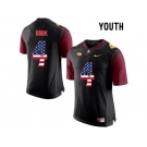 2016 US Flag Fashion-2016 Youth Florida State Seminoles Dalvin Cook #4 College Football Limited Jersey - Black