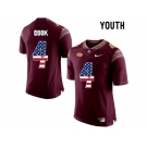 2016 US Flag Fashion-2016 Youth Florida State Seminoles Dalvin Cook #4 College Football Limited Jersey - Red