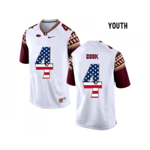 2016 US Flag Fashion-2016 Youth Florida State Seminoles Dalvin Cook #4 College Football Limited Jersey - White