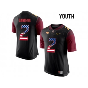 2016 US Flag Fashion-2016 Youth Florida State Seminoles Deion Sanders #2 College Football Limited Jersey - Black