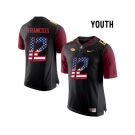 2016 US Flag Fashion-2016 Youth Florida State Seminoles Deondre Francois #12 College Football Jersey - Black