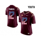 2016 US Flag Fashion-2016 Youth Florida State Seminoles Deondre Francois #12 College Football Jersey - Red