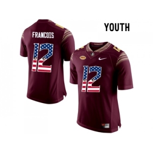 2016 US Flag Fashion-2016 Youth Florida State Seminoles Deondre Francois #12 College Football Jersey - Red