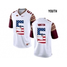 2016 US Flag Fashion-2016 Youth Florida State Seminoles Jameis Winston #5 College Football Limited Jersey - White