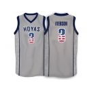 2016 US Flag Fashion Allen Iverson #3 Georgetown Hoyas 1996 Throwback Retro Jersey - Grey