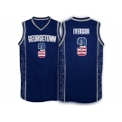 2016 US Flag Fashion Allen Iverson #3 Georgetown Hoyas 1996 Throwback Retro Jersey - Navy Blue