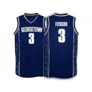 Allen Iverson #3 Georgetown Hoyas 1996 Throwback Retro Jersey - Navy Blue