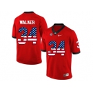 2016 US Flag Fashion-Men's Georgia Bulldogs Herchel Walker #34 College Football Limited Jerseys - Red