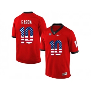 2016 US Flag Fashion-Men's Georgia Bulldogs Jacob Eason #10 College Football Limited Jerseys - Red