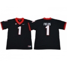 Bulldogs #1 Justin Fields Black Limited Stitched NCAA Jersey