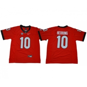 Bulldogs #10 Malik Herring Red Limited Stitched NCAA Jersey