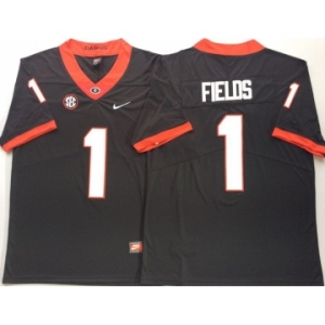 Georgia Bulldogs #1 Justin Fields Black Nike College Football Jersey