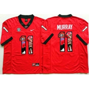 Georgia Bulldogs #11 Aaron Murray Red Player Fashion Stitched NCAA Jersey