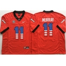 Georgia Bulldogs #11 Aaron Murray Red USA Flag College Jersey