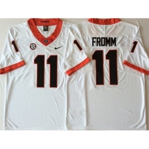 Georgia Bulldogs #11 Jake Fromm White College Football Jersey