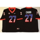 Georgia Bulldogs #27 Nick Chubb Black USA Flag College Jersey