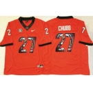 Georgia Bulldogs #27 Nick Chubb Red Player Fashion Stitched NCAA Jersey