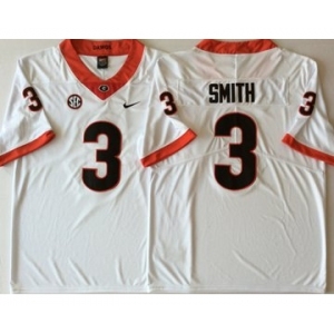 Georgia Bulldogs #3 Roquan Smith White College Football Jersey