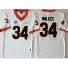 Georgia Bulldogs #34 Herchel Walker White College Football Jersey