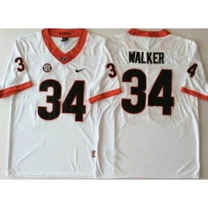 Georgia Bulldogs #34 Herchel Walker White College Football Jersey