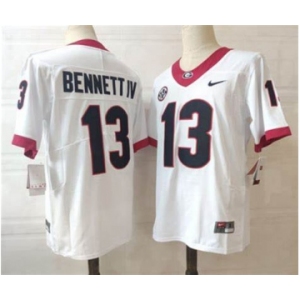 Men's Georgia Bulldogs #13 Stetson Bennett IV White 2022 Vapor Untouchable Stitched Nike NCAA Jersey