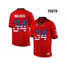 2016 US Flag Fashion-Youth Georgia Bulldogs Herchel Walker #34 College Football Limited Jerseys - Red