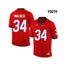 Youth Georgia Bulldogs Herchel Walker #34 College Football Limited Jerseys - Red