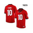 Youth Georgia Bulldogs Jacob Eason #10 College Football Limited Jerseys - Red