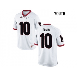 Youth Georgia Bulldogs Jacob Eason #10 College Football Limited Jerseys - White