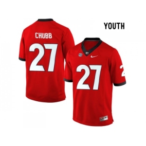 Youth Georgia Bulldogs Nick Chubb #27 College Football Limited Jerseys - Red