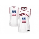 2016 US Flag Fashion Men's Indiana Hoosiers Isiah Thomas #11 Big 10 Patch College Basketball Authentic Jerseys - White