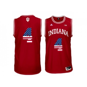 2016 US Flag Fashion Men's Indiana Hoosiers Victor Oladipo #4 Big 10 Patch College Basketball Authentic Jerseys - Red