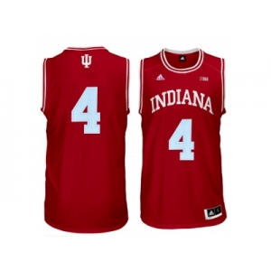 Men's Indiana Hoosiers Victor Oladipo #4 Big 10 Patch College Basketball Authentic Jerseys - Red