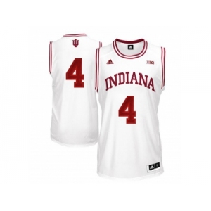 Men's Indiana Hoosiers Victor Oladipo #4 Big 10 Patch College Basketball Authentic Jerseys - White