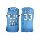 Indiana State Sycamores Larry Bird #33 College Basketball Hardwood Legends Jersey - Blue