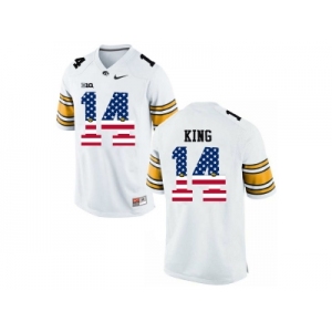 2016 US Flag Fashion-Men's Iowa Hawkeyes Desmond King #14 College Football Limited Jersey - White