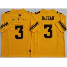 Men's Iowa Hawkeyes #3 Cooper DeJean Yellow F.U.S.E. Stitched Jersey