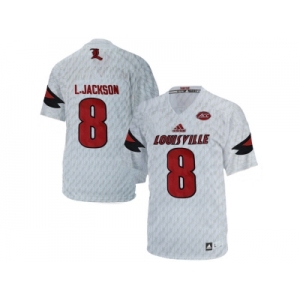 2016 Men's Louisville Cardinals Lamar Johnson 8 College Football Authentic Jersey - White