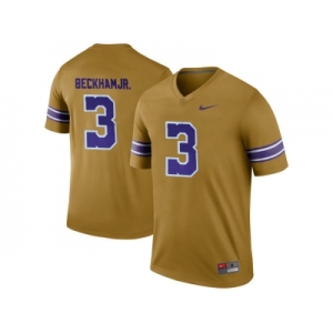 2016 Men's LSU Tigers Odell Beckham Jr. #3 College Football Limited Throwback Legand Jersey - Gridiron Gold