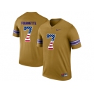 2016 US Flag Fashion 2016 Men's LSU Tigers Leonard Fournette #7 College Football Limited Legend Jersey - Gridiron Gold